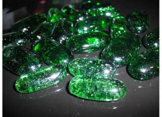 D00354 Green Oval Glass Gems / Crafts,Jewelry,OOAK  