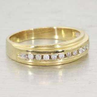 Fine Estate Diamond 14K Yellow Gold Channel Set Ring  