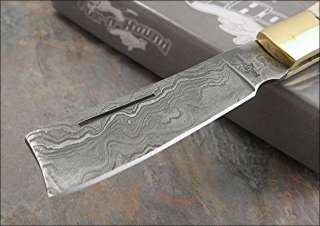 Fox N Hound Genuine Damascus Steel Razor Blade Knife  