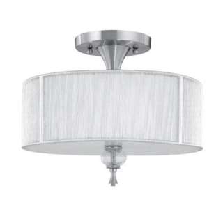 Bayonne Collection 3 Light Semi Flush Mount Brushed Nickel Ceiling 