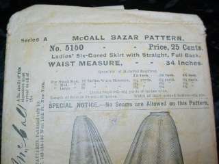   SKIRT PATTERN with VINTAGE BLACK FABRIC Bazar Pattern #5150  
