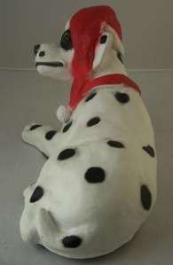 Christmas Dalmation Dog Figure Statue Santa Hat Cute  