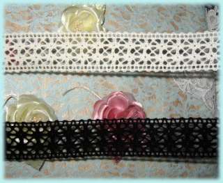 YARDS~SOFT COTTON/CLUNY LADDER LACE *BLACK OR IVORY*  