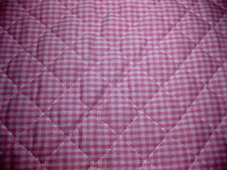 Pink and White Check Quilted Material MAKE Baby Blanket  