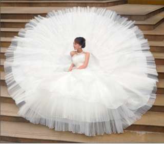 Cheap White or Ivory Strapless Gorgeous Satin Wedding Dress Custom 