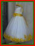NEW WHITE FUCHSIA FLOWER GIRL DRESS S M 2 4 6 12  