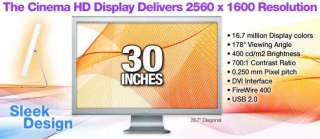 Apple A1083 30 Cinema HD LCD Monitor   2560 x 1600, 7001 Native, DVI 