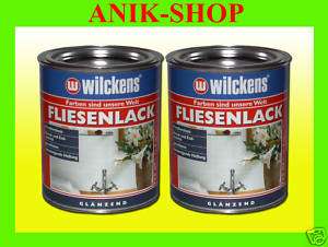 DOSEN FLIESENLACK GLÄNZEND Fliesenfarbe WEIß 2x750ml  