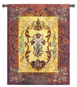 OLD WORLD TUSCAN LEAF MOTIF ART TAPESTRY WALL HANGING  