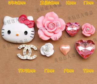 Kute Hello Kitty Pink GEM Deco Kit DIY case for iphone4  
