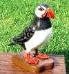 ATLANTIC PUFFIN HAND CARVED WOOD BIRD SCULPTURE NEW  