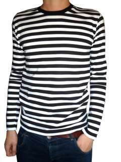   tee black white nautical indie mod Top striped preppy 60s  