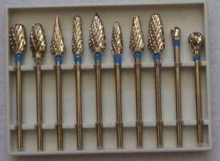 10 Tungsten Steel Dental Burs Lab Burrs Tooth Drill US  