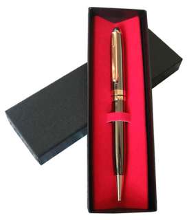 New Elegant Gunmetal Shiny Ink Ballpoint Pen, with Gift 