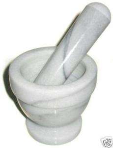 NEW 3 Marble Grinder Mortar and Pestle 100% Marble  