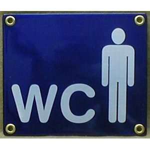 Emaille Schild WC Herren Toilette Herrentoilette Kloschild 