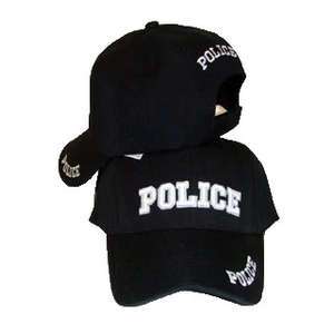 Black Police Hat Baseball Ball Cap Adjustable Size  