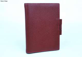 Authentic HERMES Burgundy Leather Agenda Note Cover  