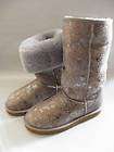 UGG RARE LOGO PRINT BOOTS SILVER GOLD WOMEN 5 FIT 6