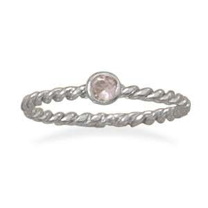 925 Sterling Silver Glass Stackable Birthstone Rings  