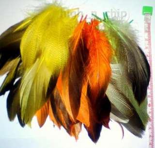 45 pc Natural Grizzly Coque Rooster Feathers for Hair Extensions US 