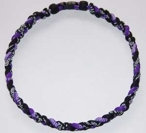 20 Ionic Titanium Baseball Sport Necklace Black&Purple Color  