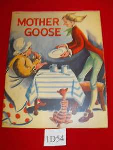 VTG 1946 Mother Goose Book Samuel Lowe Co Kenosha WI  