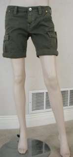 NWT True Religion Jenna cropped cargo shorts Army  