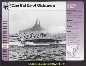 BATTLE OF OKINAWA WW2 Japan War History Grolier CARD  