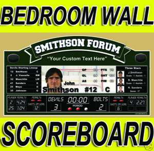 Custom Hockey Scoreboard Bedroom Wall Decor Art Helmet  