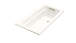 Kohler K 1123 0 White Archer Collection 60 Drop In Soaker Bath Tub 