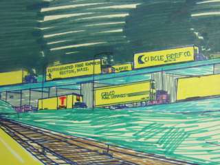 Wesley Willis Drawing Illinois Central Gulf Railroad Terminal Near the 