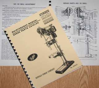 BUFFALO No. 22 Drill Press Op/Parts Manual  