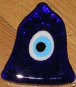 Glass Turkish Evil Eye Bell Paper Weight Charm  