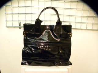YVES SAINT LAURENT Black Patent Leather Large Tote Bag  