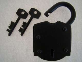 Heavy Duty Iron Lock & Keys ~ Old Antique Vintage Style  