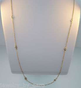 14K YELLOW GOLD DIAMOND BY THE YARD NECKLACE 0.34ct SI1  