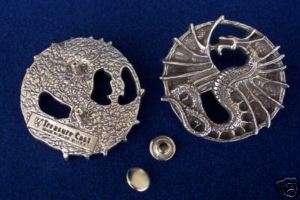 Dragon Jewelry Pewter Dragon Concho SCA LARP REN FAIR  