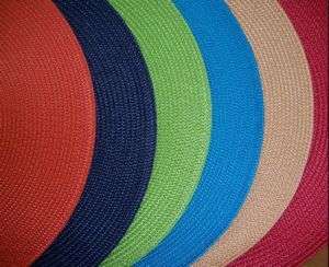 SET OF 4 CORAL 15 INCH ROUND CABANA PLACEMATS  