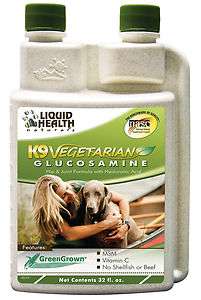 Liquid Health Dogs K9 Vegetarian Glucosamine MSM, Vitamin C, Grape 