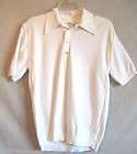 v4226 Ban Lon Vintage White Nylon Short sleeve Polo, Mens L