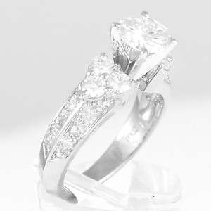   Moissanite Engagement Diamond Ring 14K White Gold 1.5 carat tw  