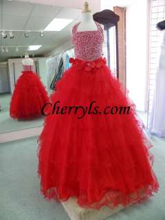 TIFFANY GLITZ 33401 Red Size 10 GIRLS NATIONAL PAGEANT DRESS WINNING 