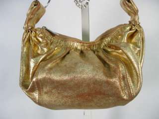SMAK Gold Metallic Leather Hobo Handbag  