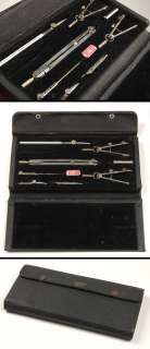 Vintage Charvos No 612 Drafting Tool Set Compasses+Pen+Tips  