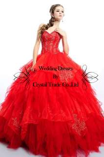 Glamorous Ball Wedding Bridal Gown Quinceanera Long Evening Prom 