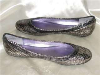 GUESS Snake Print Metallic Ballet Flats Studded Trim Sz 8  