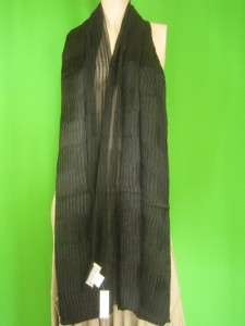 BADGLEY MISCHKA NEW Black Pleated Evening Shawl Wrap 78x22  