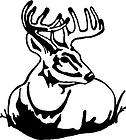 Deer in Grass Hunting decal / Sticker 6 x 6.5 WHITE DECAL