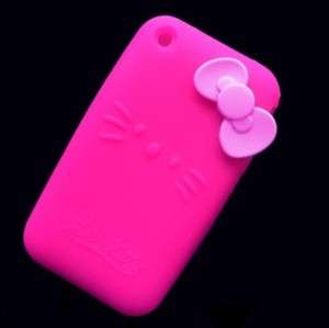 Pink Hello Kitty Silicone Cover Case For iphone 3G 3GS  
